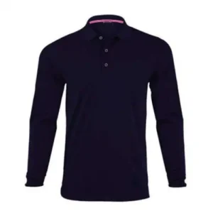 blue custom workwear polo shirt with background