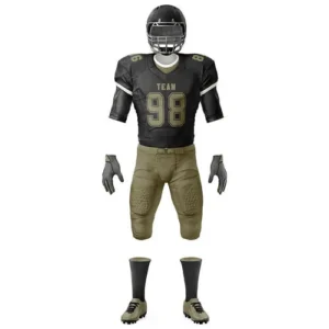 custom black American football uniform team number on front with white background