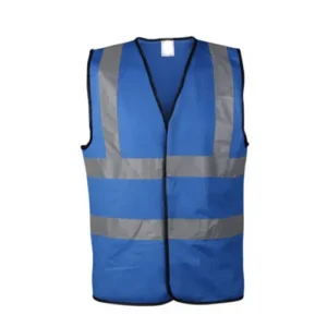 custom reflective dark blue safety vest with white background