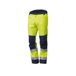light green hi vis cargo trouser reflective tape on knees with white background
