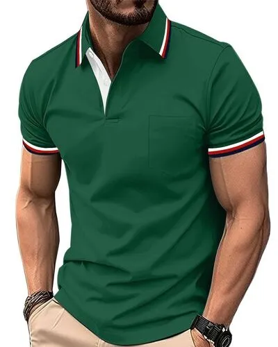 Forest Green Men Polo T hirt