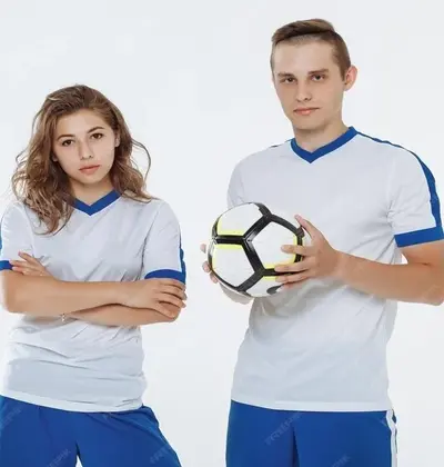 Girl and boy Football Player wearing Custom Soccer uniform