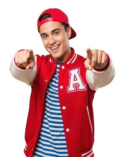 Men Red and White Custom Varsity Jacket by Albeeza Apparel Company