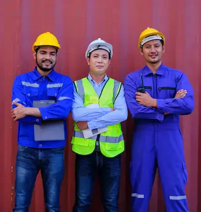 Three Men Wearing Custom Safety Garments on work 1