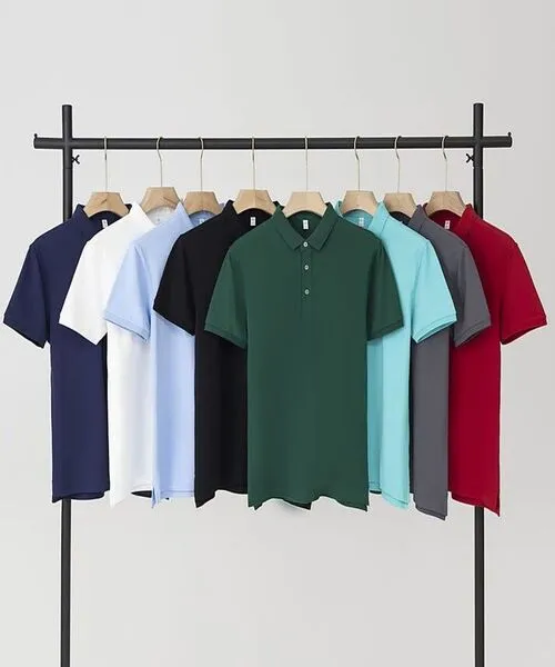 custom polo shirts on hanger by Albeeza Apparel