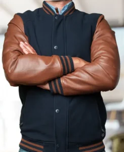 Black and Brown Men Letterman Jacket