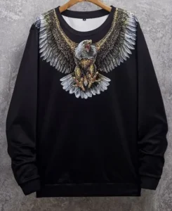 Custom Print Private Lable Black Sweatshirt