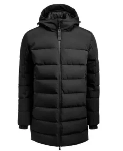 Men Black Custom Made Puffer Jacket Coat