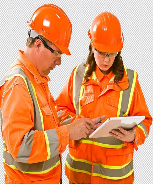 Men and Women Wearing Custom Workwear Clothing