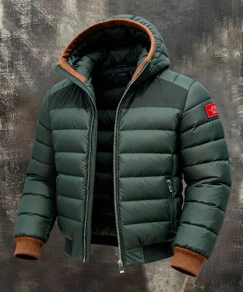 Men's Retro Warm Color Puffer Jacket