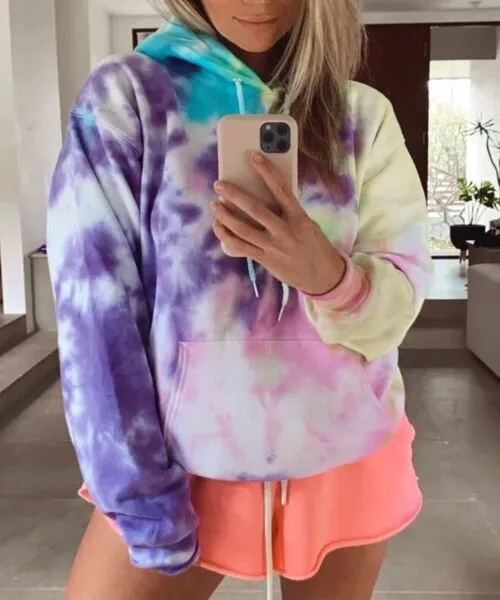 Private Label Tie Die Custom Women Hoodie
