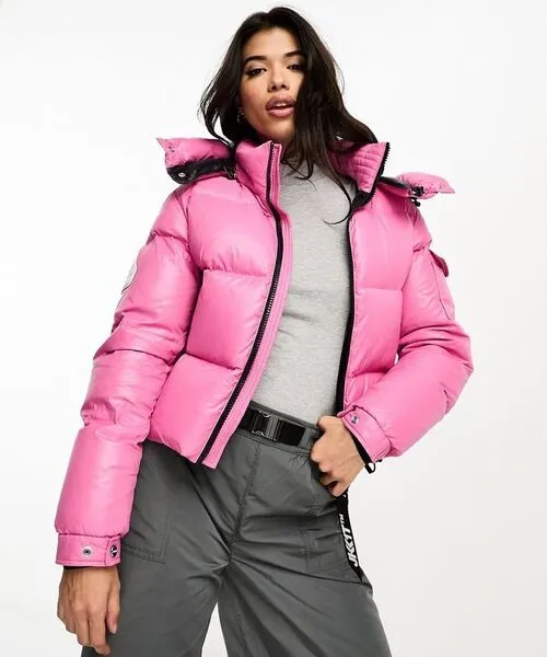 Women Pink Puffer Jacket