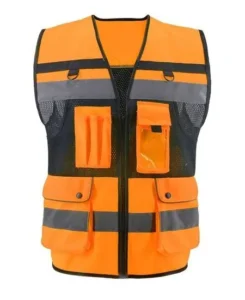 Hi Vis Orange Safety Vest by Albeeza Apparel