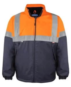 Hi Vis Orange and Navy Safety Jacket