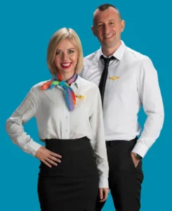Men and Women Wearing Aviation Uniform