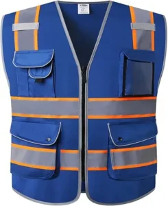 Navy Safety Vest With Reflective Tape