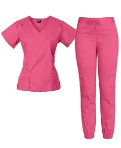 Pink Women Medical Scrub Suit