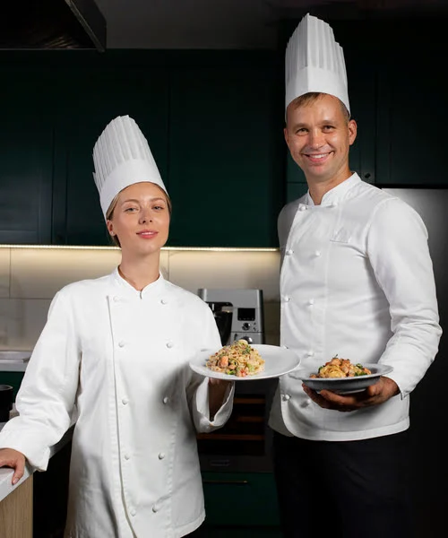 Workers Wearing Restaurant Uniform