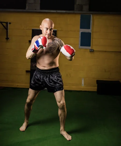 Men Wearing Custom Made Black Boxing Short By Albeeza Apparel