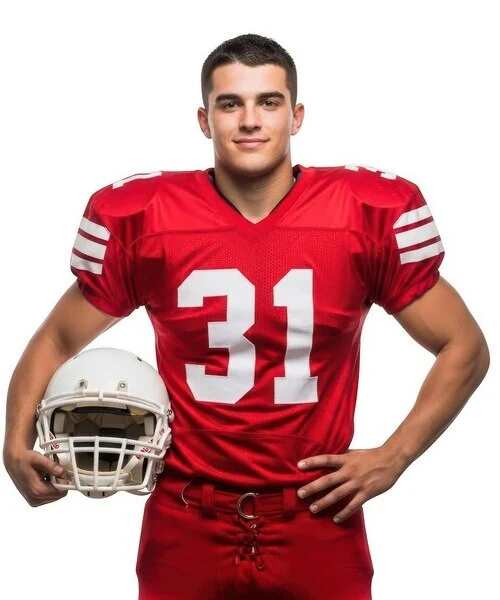 Player Wearing Private label American Football Jersey Manufactured By Albeeza Apparel