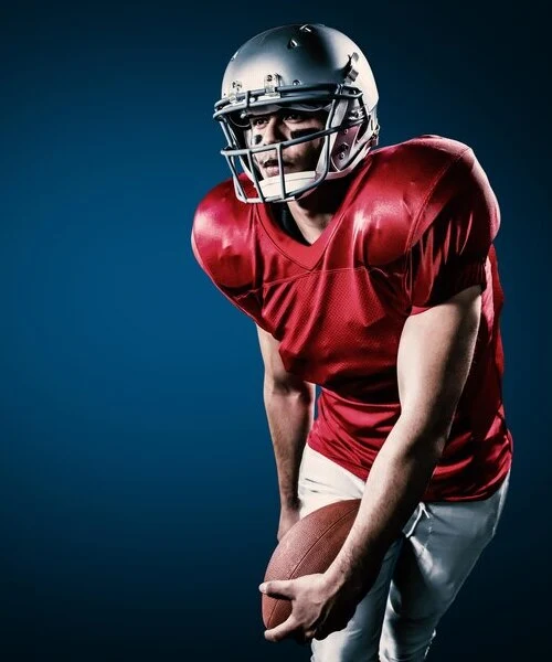 Player in Custom Design Football Uniform