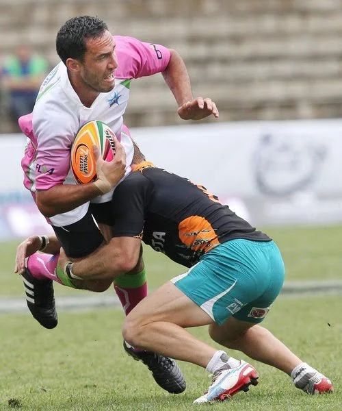 Rugby Players in Private Label Uniforms Manufactured by Albeeza Apparel